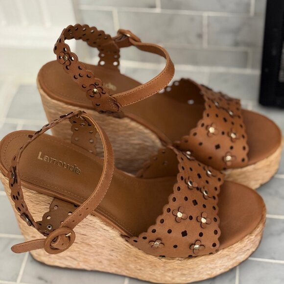 Larroude Jasmine Wedge Sandals - Picture 1 of 6